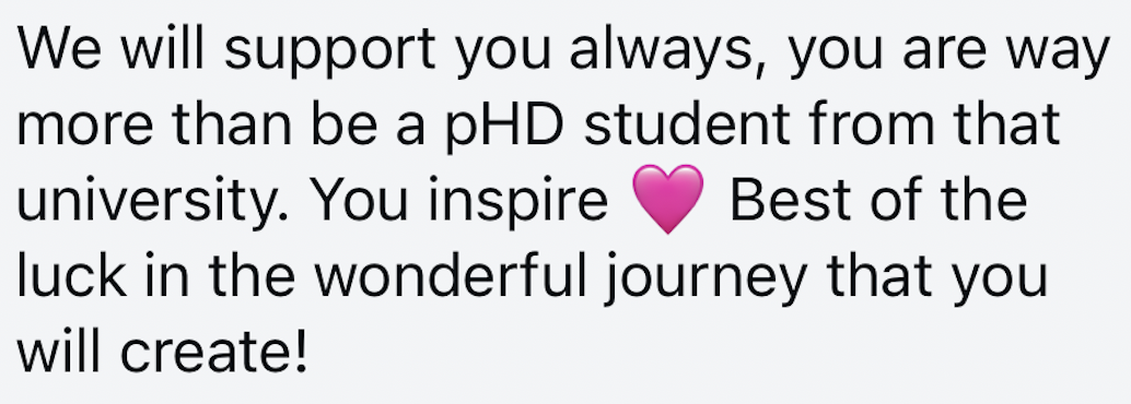 Screenshot of a message from a follower
