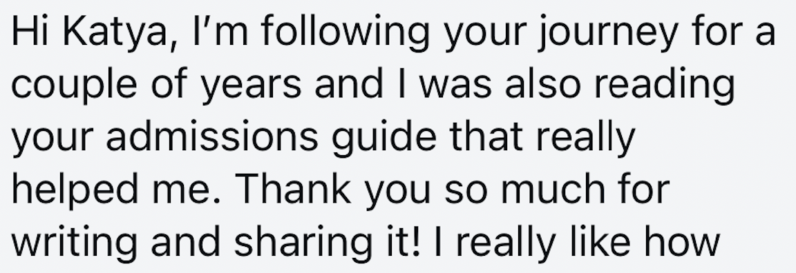 Screenshot of a message from a follower