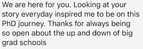 Screenshot of a message from a follower