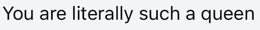 Screenshot of a message from a follower