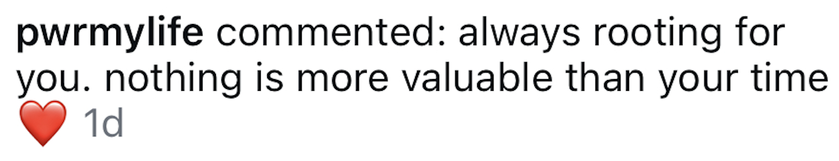 Screenshot of a message from a follower