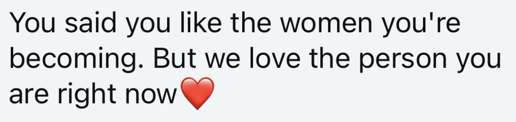 Screenshot of a message from a follower