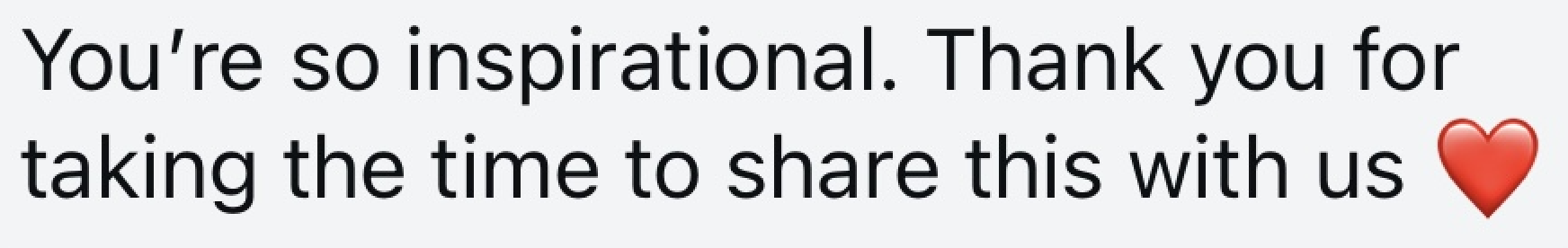 Screenshot of a message from a follower
