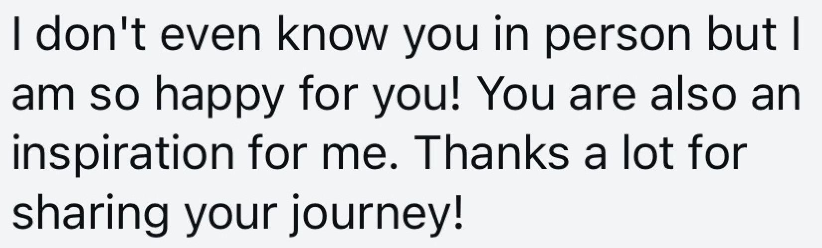 Screenshot of a message from a follower