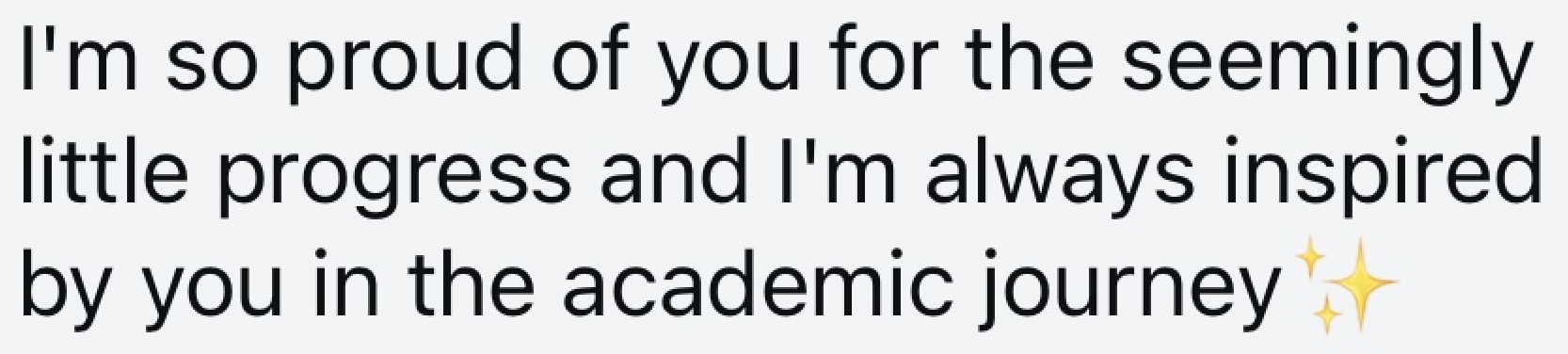 Screenshot of a message from a follower