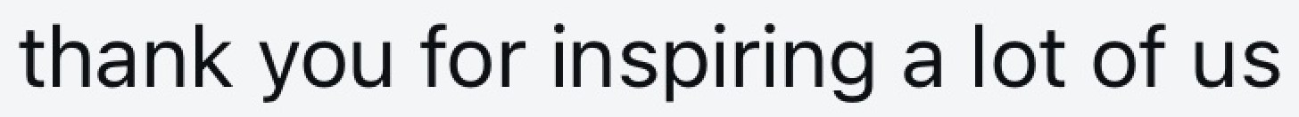 Screenshot of a message from a follower