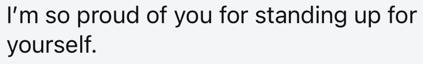 Screenshot of a message from a follower