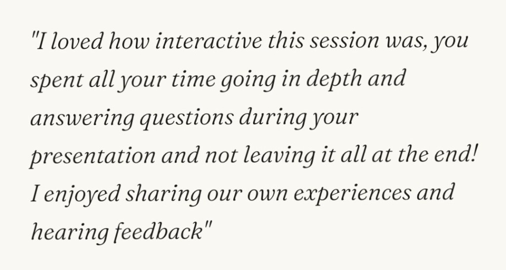 Workshop participant review