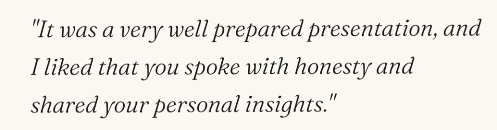 Workshop participant review