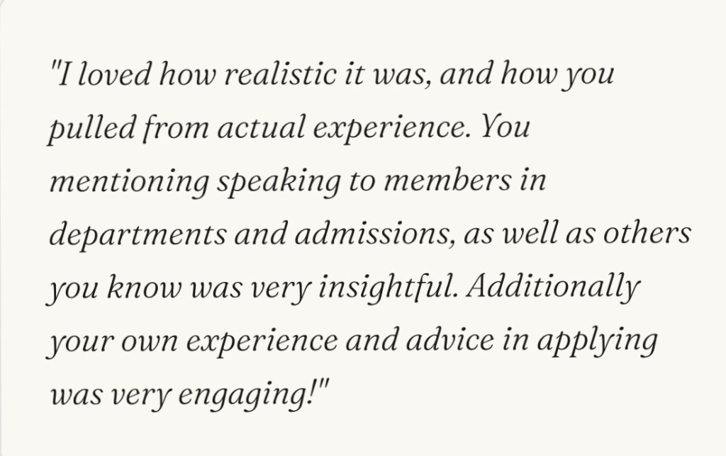 Workshop participant review